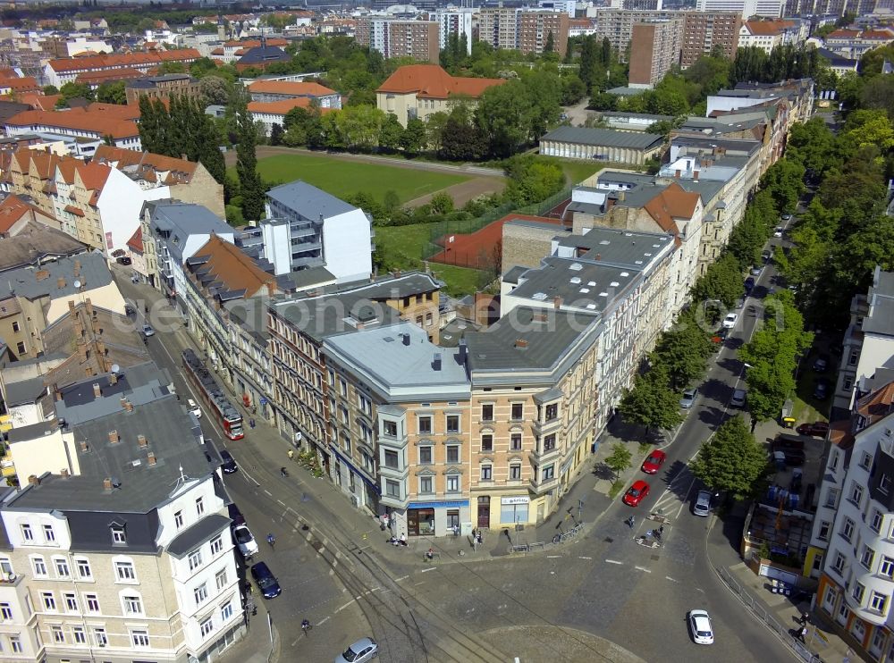 Halle (Saale) from above - View of the corner Steinweg / Willy-Brandt-Strasse in Halle ( Saale ) in the state Saxony-Anhalt