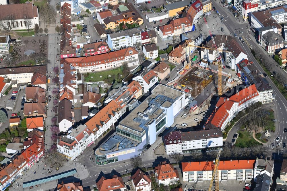 Rheinfelden (Baden) from the bird's eye view: Construction site for the new residential house - building in the center of Rheinfelden (Baden) in the state Baden-Wurttemberg, Germany