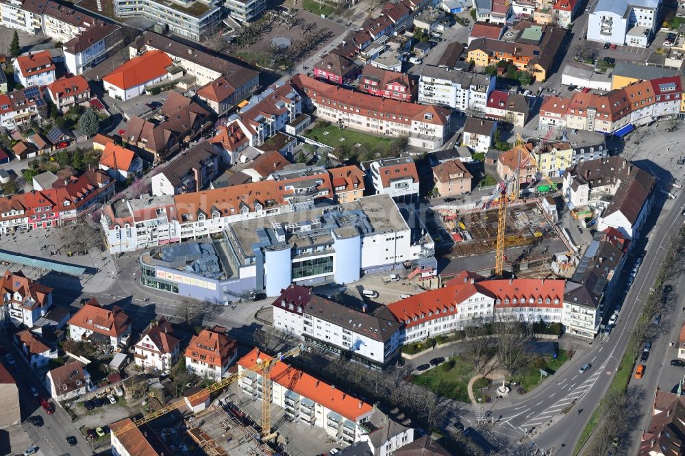 Aerial image Rheinfelden (Baden) - Construction site for the new residential house - building in the center of Rheinfelden (Baden) in the state Baden-Wurttemberg, Germany