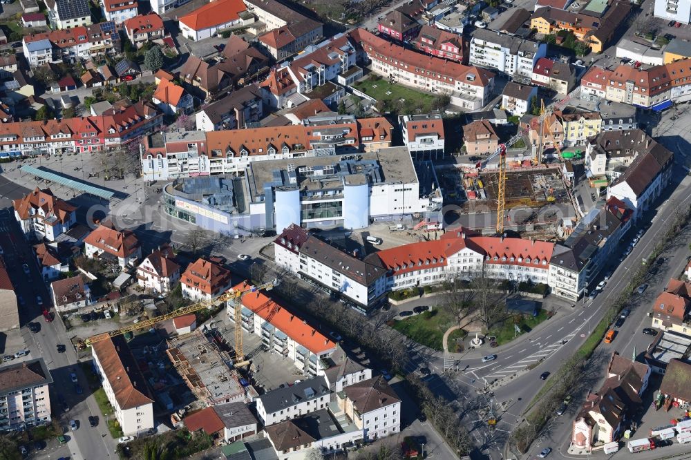 Aerial photograph Rheinfelden (Baden) - Construction site for the new residential house - building in the center of Rheinfelden (Baden) in the state Baden-Wurttemberg, Germany