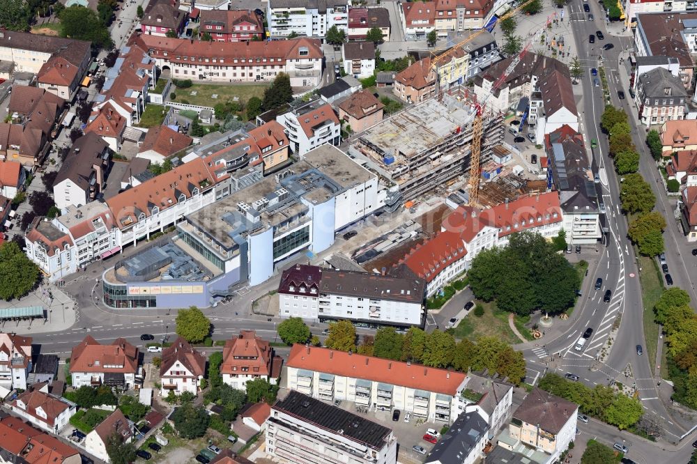 Rheinfelden (Baden) from above - Construction site for the new residential house - building in the center of Rheinfelden (Baden) in the state Baden-Wurttemberg, Germany