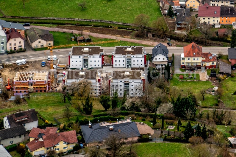 Aerial image Ettenheim - Construction site for the new residential and commercial Corner house - building Otto Stoelker Strasse in Ettenheim in the state Baden-Wurttemberg, Germany