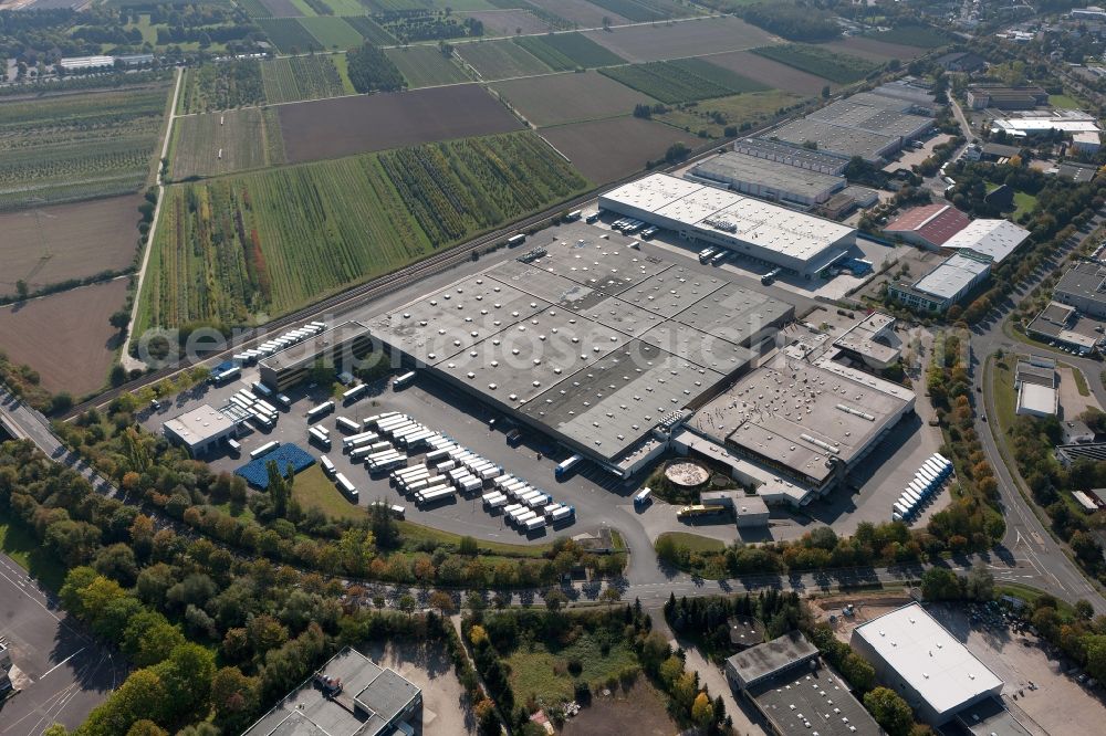 Aerial photograph Meckenheim - View of the EDEKA warehouse in Meckenheim in North Rhine-Westphalia. The camp pimarily serves as a logistics center