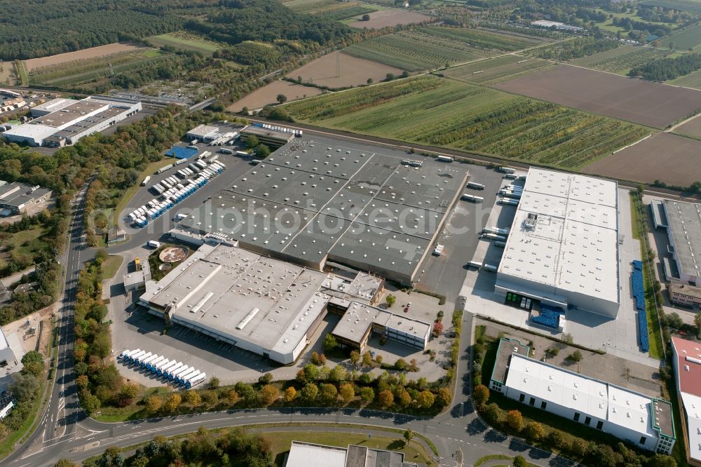 Meckenheim from above - View of the EDEKA warehouse in Meckenheim in North Rhine-Westphalia. The camp pimarily serves as a logistics center