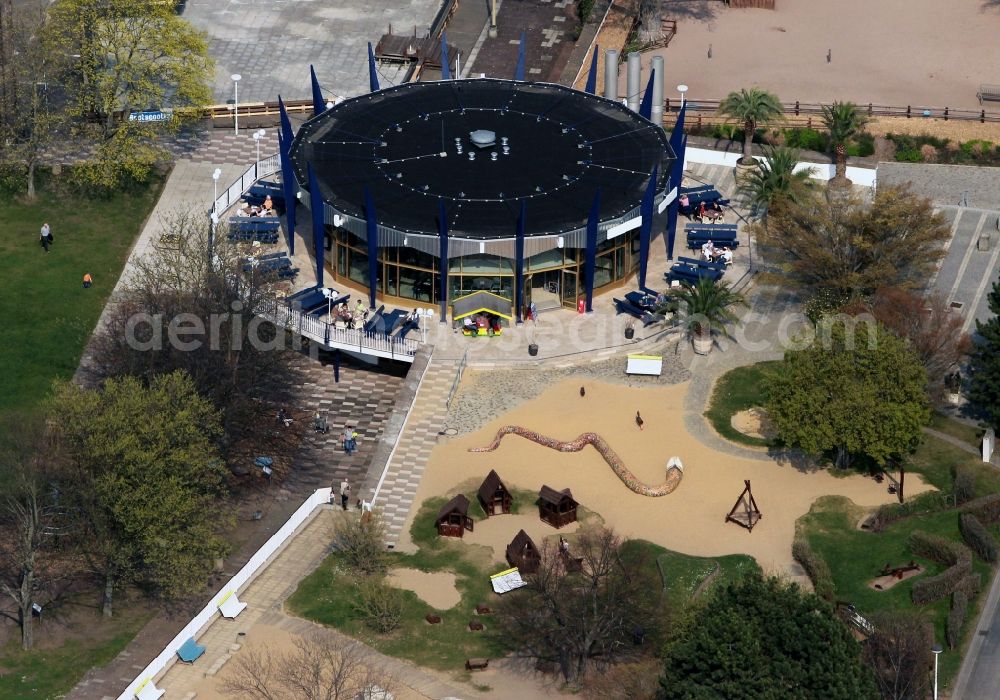 Erfurt from above - View of the refurbished egaarena and the adjacent playground, located on the grounds of the ega garden and amusement park near Erfurt in Thuringia