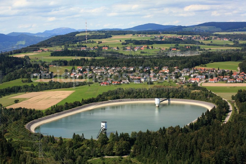 Aerial photograph Rickenbach - The Eggbergbecken on the Hotzenwald near,Rickenbach in the state of Baden-Wuerttemberg is a high reservoir of the Schluchseewerk AG. The Hotzenwald is located in the southern Black Forest