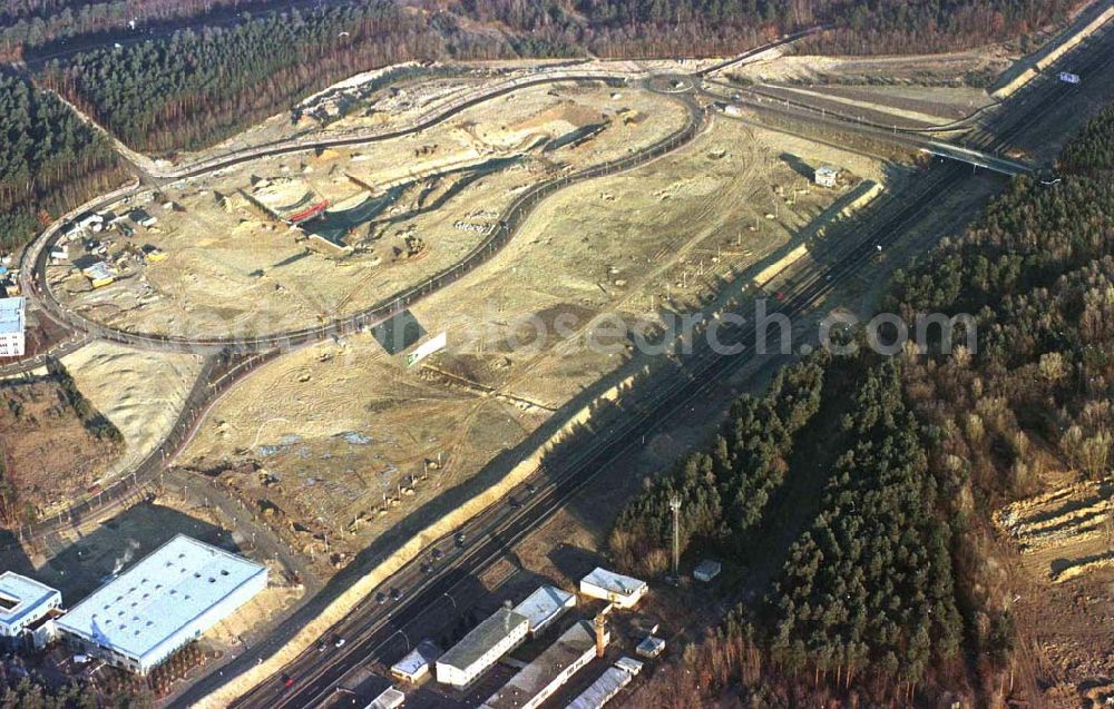 Aerial image Potsdam-Drewitz - Ehem. Grenzübergangsstelle Drewitz beim Umbau zum Europark Dreilinden