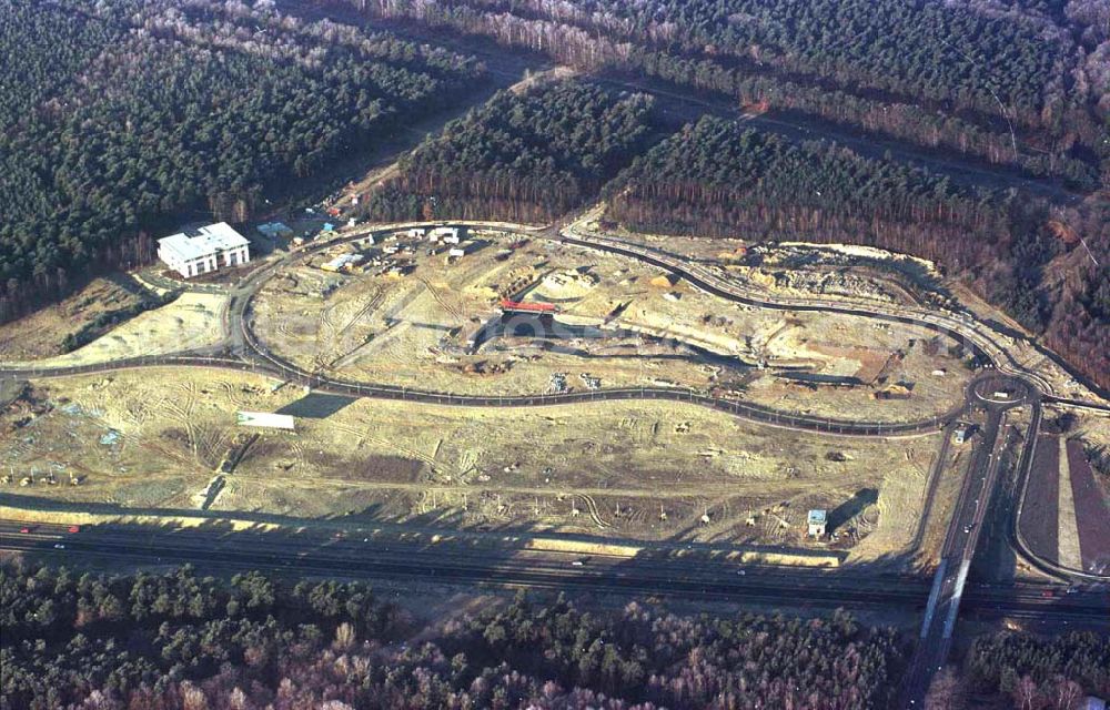 Aerial photograph Potsdam-Drewitz - Ehem. Grenzübergangsstelle Drewitz beim Umbau zum Europark Dreilinden