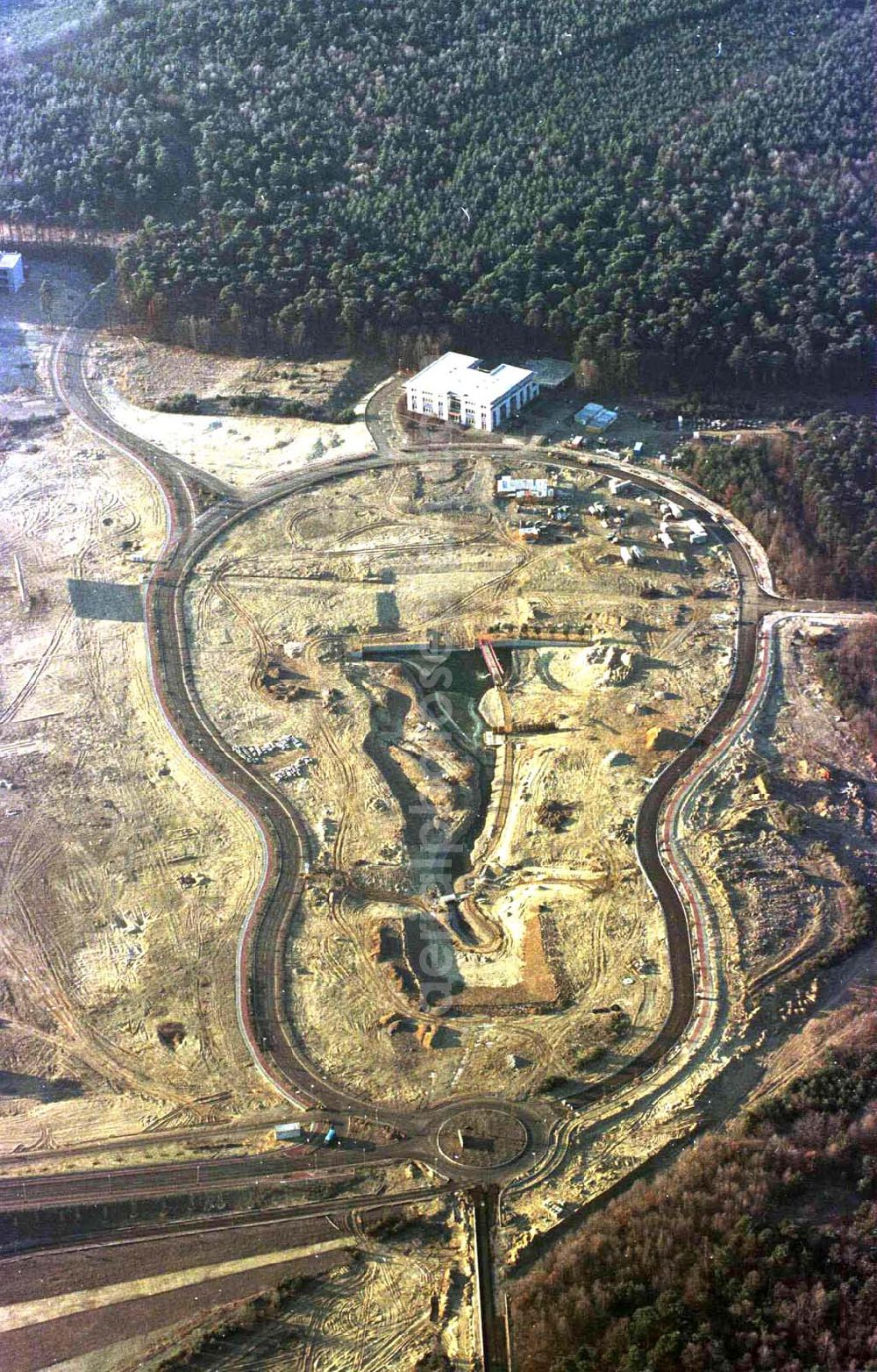 Aerial image Potsdam-Drewitz - Ehem. Grenzübergangsstelle Drewitz beim Umbau zum Europark Dreilinden