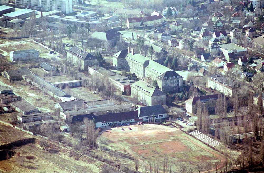 Berlin-Karlshorst from the bird's eye view: ehem. Sowjetisches Kasernengelände mit dem Kapitulationsmuseum an der Köpenicker Allee in Berlin-Karlshorst