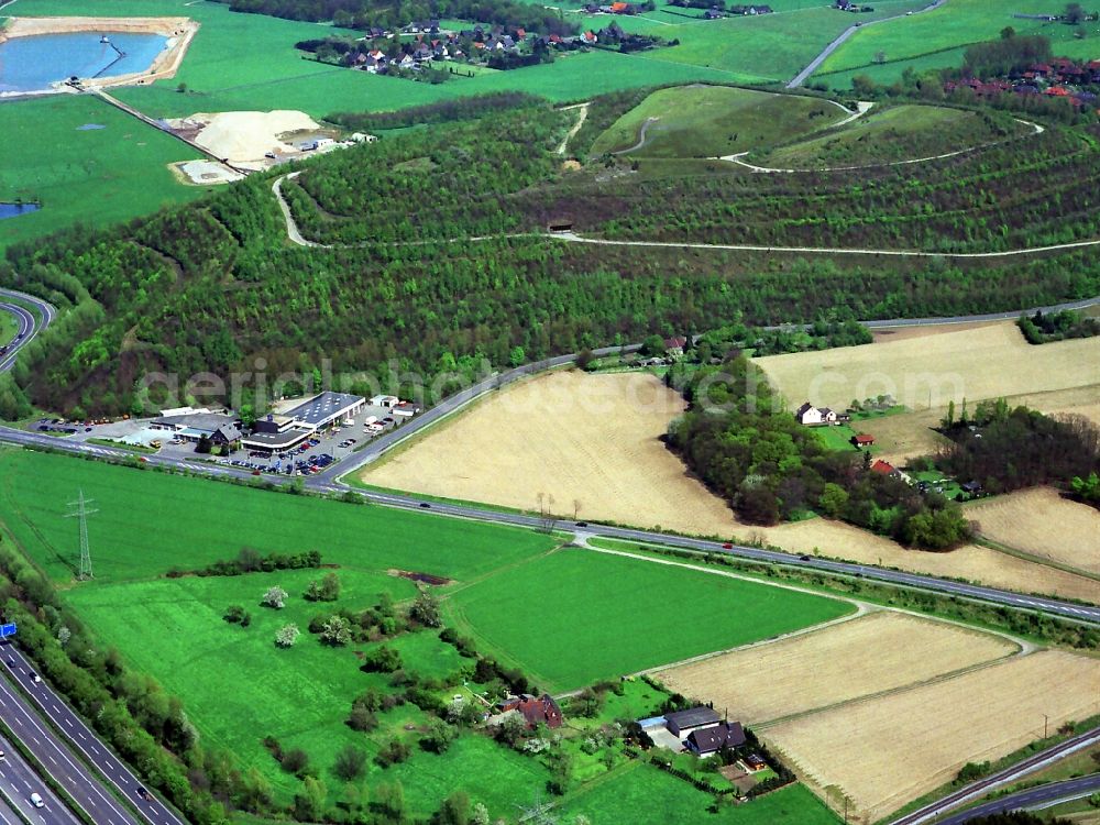 Moers from above - Former mining heap dump Pattberg the colliery in Moers Repelen in North Rhine-Westphalia