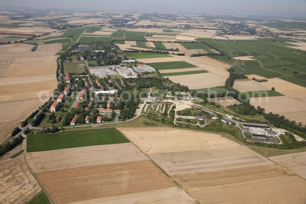 Dexheim from the bird's eye view: Former U.S. barracks in Dexheim in Rhineland-Palatinate, conversion object