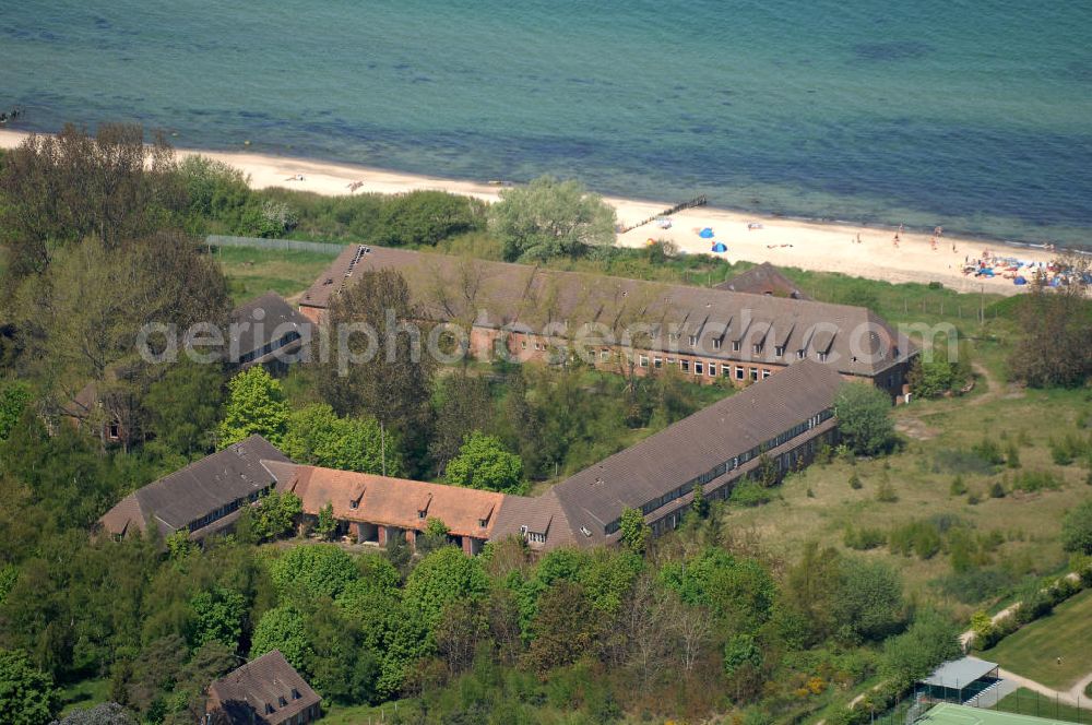 Kühlungsborn from above - Ehemalige NVA-Kaserne im Rieden, Kühlungsborn West. Stationiert war hier das Grenzausbildungsbataillon (GAB) Kampfschwimmerkommando 18 Richard Staimer, KSK-18.