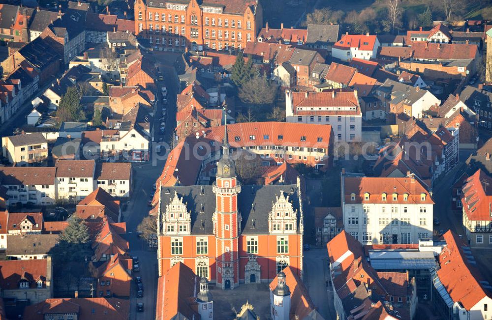 Helmstedt from the bird's eye view: Im Juleum befindet sich die ehemalige Universitätsbibliothek und das Museum an der Collegienstraße in Helmstedt. At the Juleum are the former library of university and a museum in the street Collegienstrasse in Helmstedt.