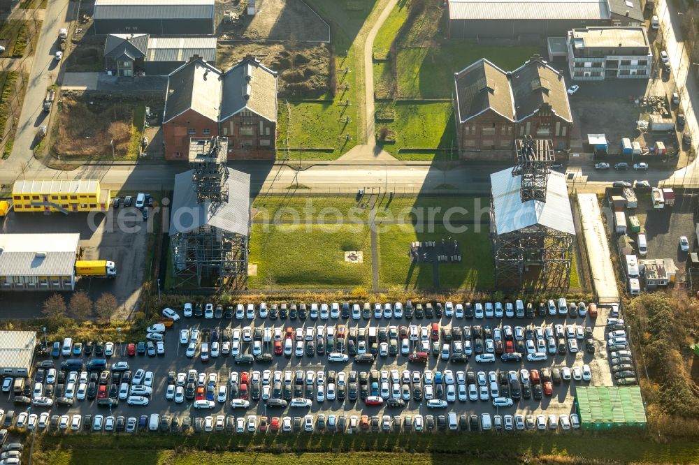 Aerial image Hamm - Headframe and mining towers on site of the former mining pit Radbod in the district of Bockum-Hoevel in Hamm in the state of North Rhine-Westphalia