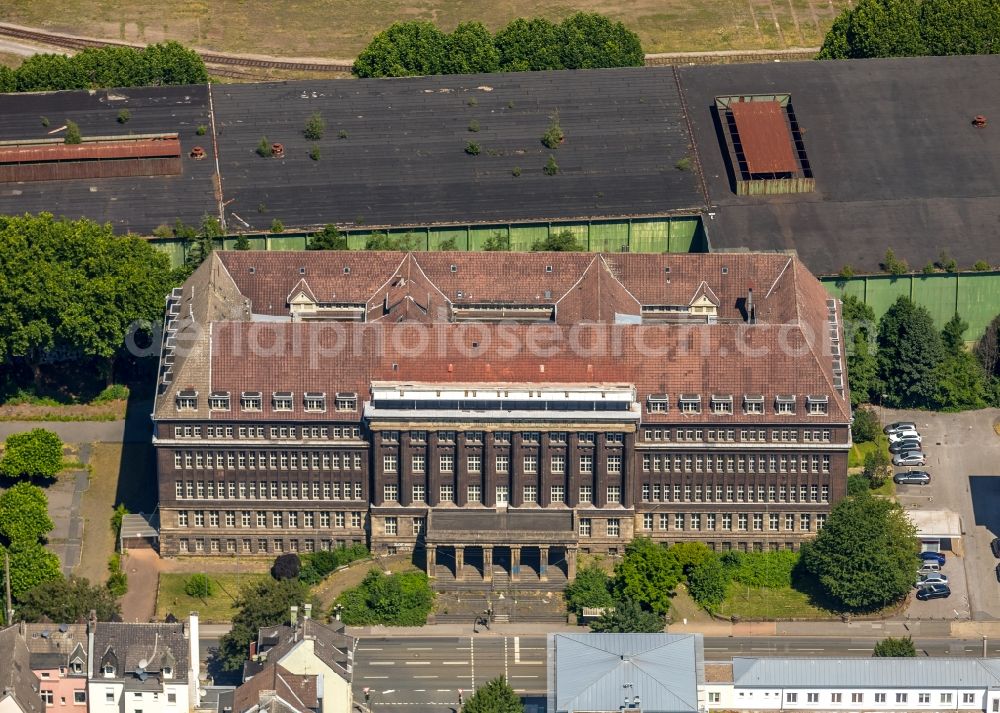 Aerial image Dortmund - Former headquarters, administrative building and production halls of the Hoesch-Stahl AG in Dortmund in the federal state North Rhine-Westphalia