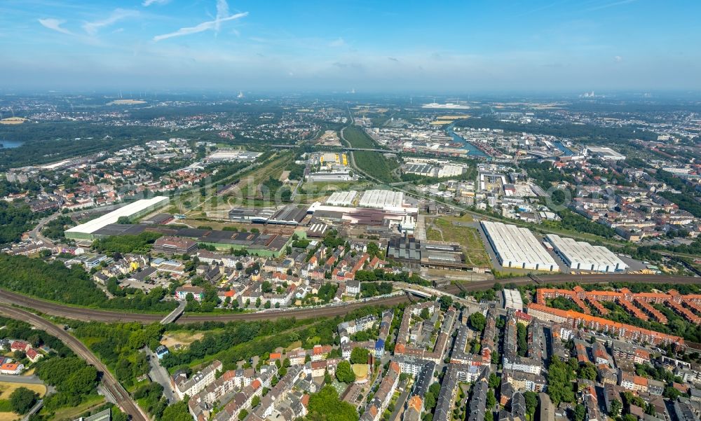 Aerial image Dortmund - Former headquarters, administrative building and production halls of the Hoesch-Stahl AG in Dortmund in the federal state North Rhine-Westphalia