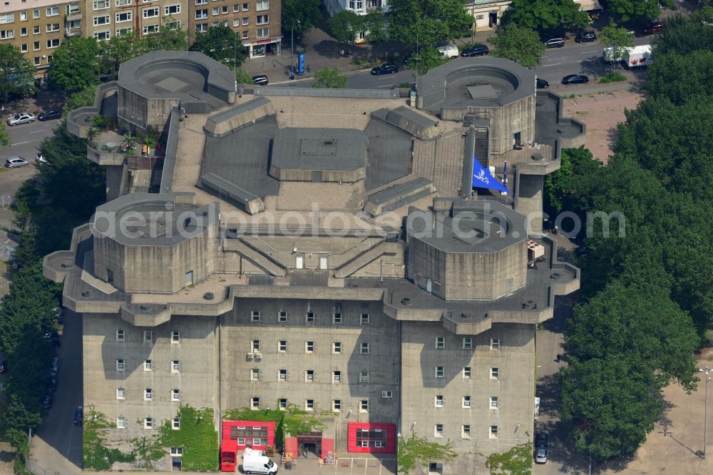 Hamburg from the bird's eye view: Former flak bunker - defense in Hamburg