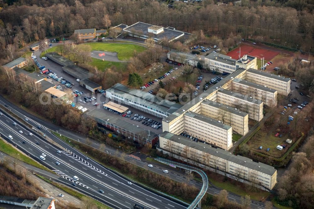 Aerial image Essen - Former building complex of the police on Norbertstrasse in Essen in the state North Rhine-Westphalia, Germany