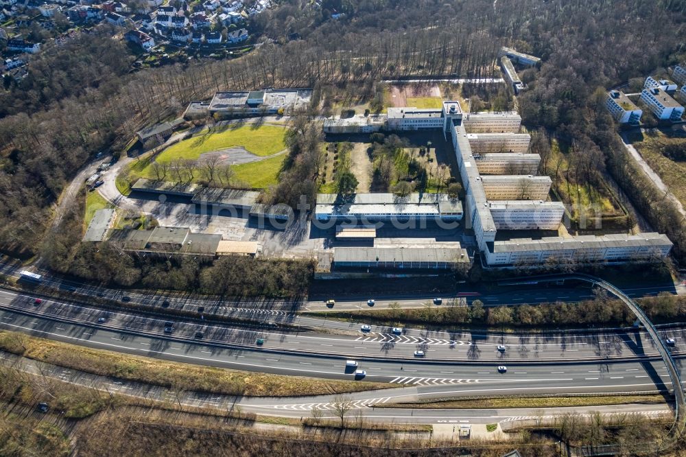 Aerial photograph Essen - Former building complex of the police on Norbertstrasse in Essen in the state North Rhine-Westphalia, Germany