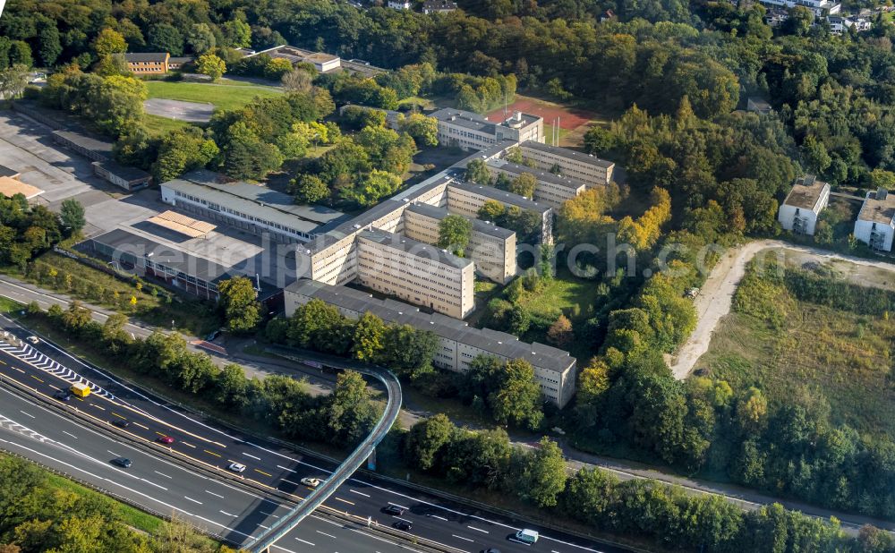 Essen from the bird's eye view: Former building complex of the police on Norbertstrasse in Essen in the state North Rhine-Westphalia, Germany