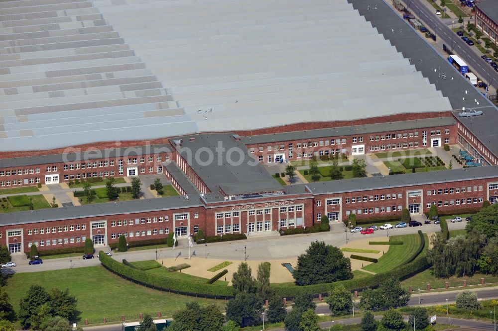 Aerial image Berlin - View at the former headquarter of the company Knorr-Bremse Systems for rail and commercial vehicles GmbH in Berlin Marzahn