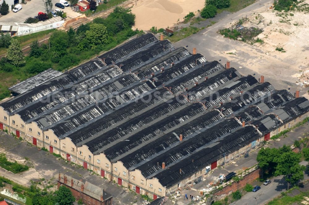 Aerial photograph Berlin - Former lean corral resp. stockyard at the street Marzahner Chaussee in the district Marzahn of Berlin