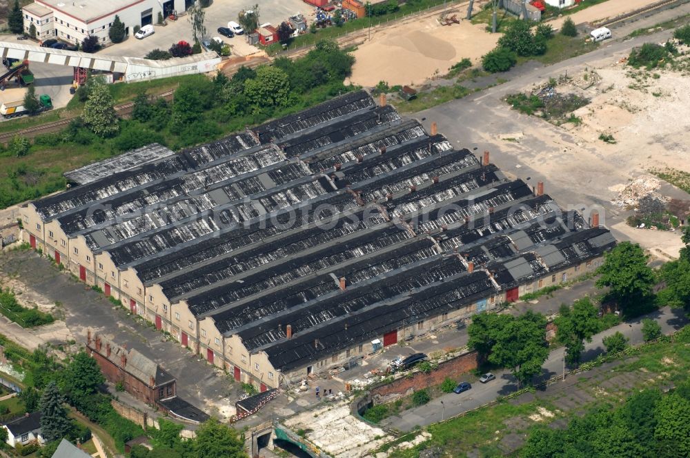 Berlin from the bird's eye view: Former lean corral resp. stockyard at the street Marzahner Chaussee in the district Marzahn of Berlin