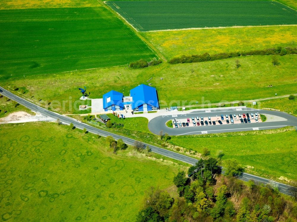 Aerial photograph Geisa - Former Wall demarcation of the GDR on the inner German border at Point Alpha in Geisa in Thuringia