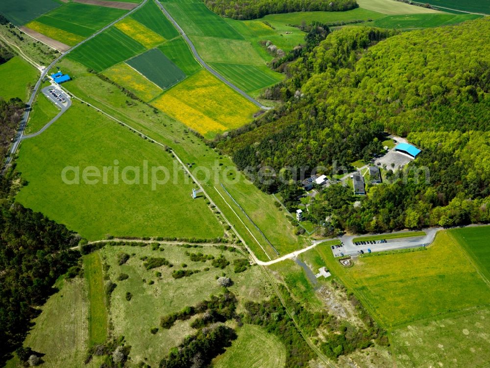 Geisa from above - Former Wall demarcation of the GDR on the inner German border at Point Alpha in Geisa in Thuringia