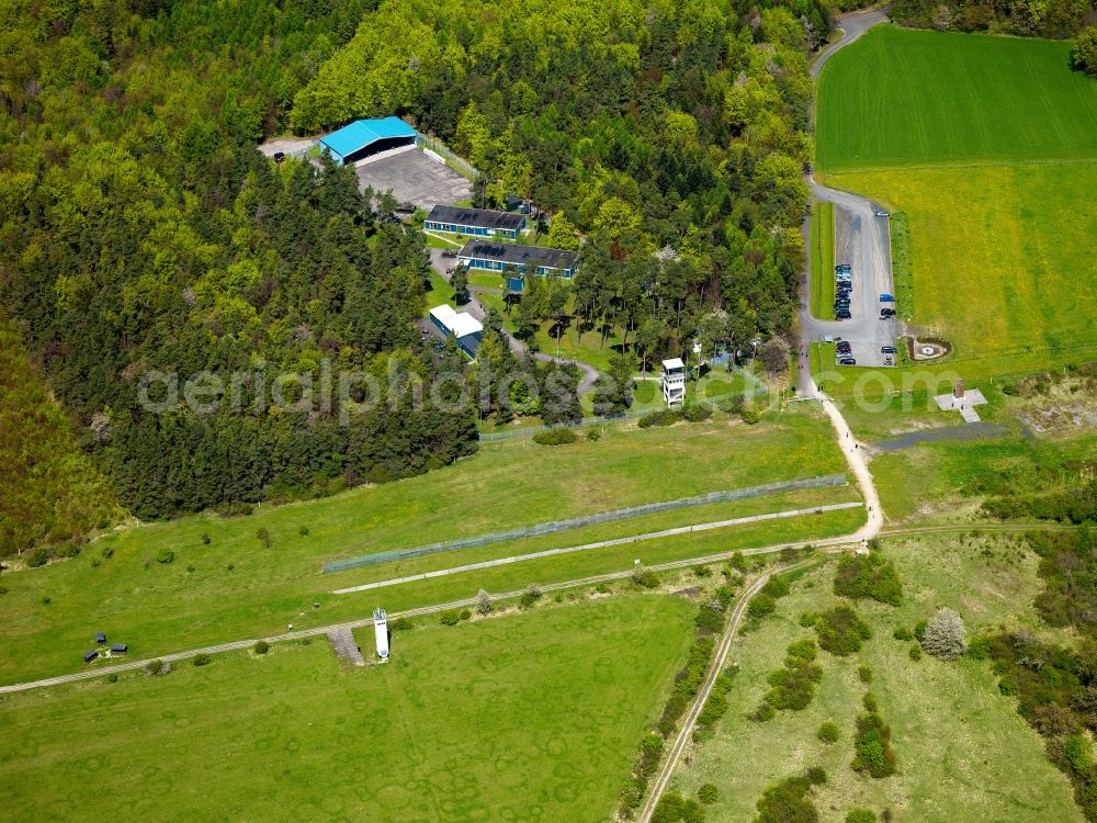 Geisa from the bird's eye view: Former Wall demarcation of the GDR on the inner German border at Point Alpha in Geisa in Thuringia