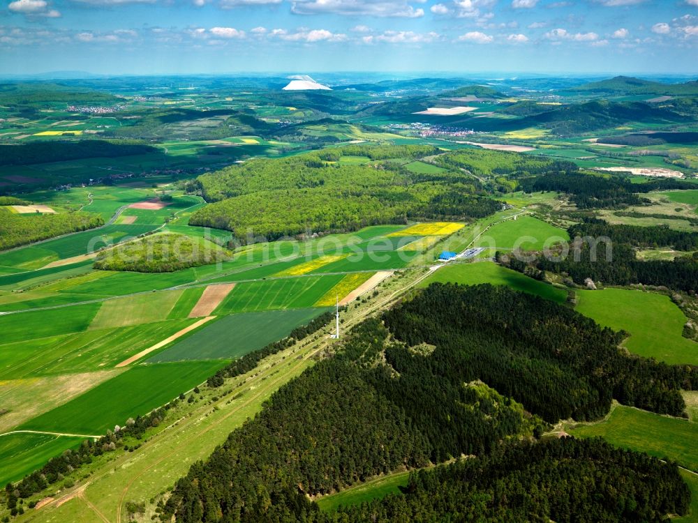 Aerial image Geisa - Former Wall demarcation of the GDR on the inner German border at Point Alpha in Geisa in Thuringia