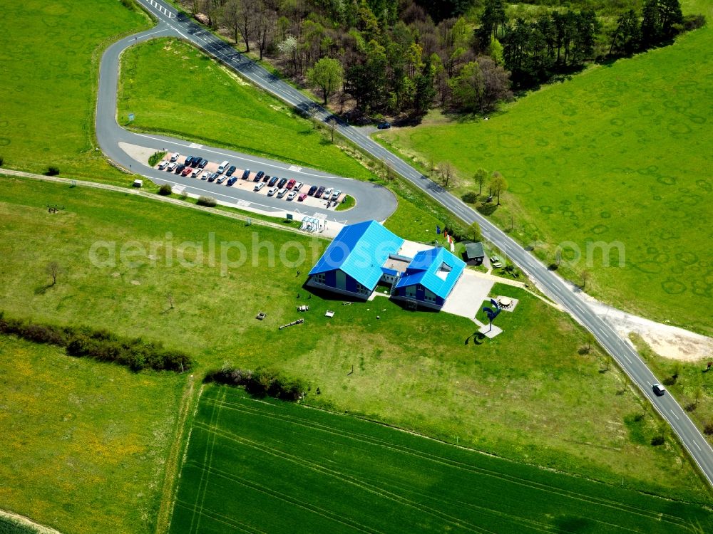 Aerial photograph Geisa - Former Wall demarcation of the GDR on the inner German border at Point Alpha in Geisa in Thuringia