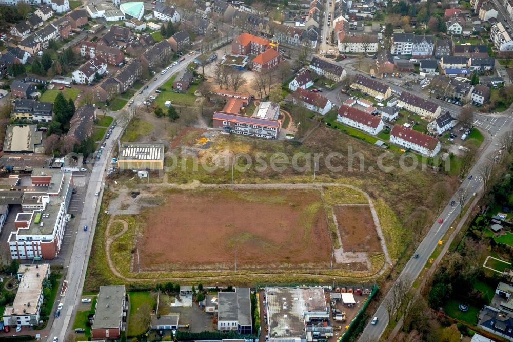 Gladbeck from above - Former sports field football pitch at Krusenkamp in Gladbeck in the state of North Rhine-Westphalia, Germany