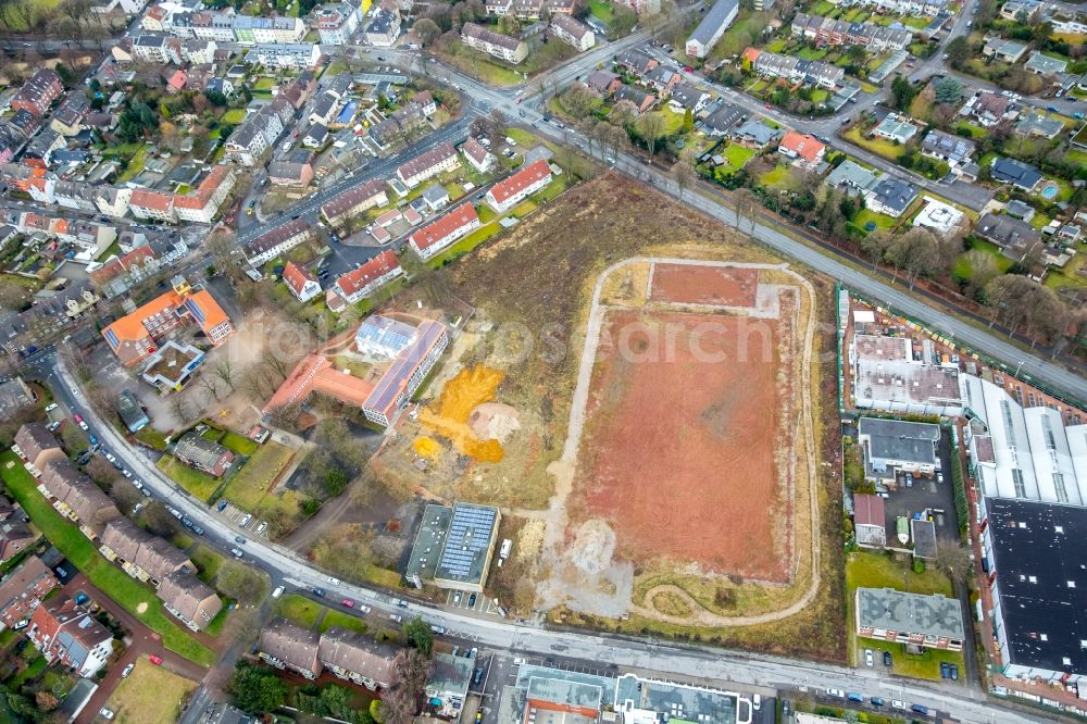 Gladbeck from the bird's eye view: Former sports field Krusenkamp in the district the Gelsenkirchen north in Gladbeck in the federal state North Rhine-Westphalia