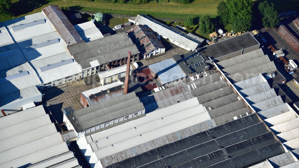 Eitorf from above - Former premises of the Schoellera??s worsted yarn spinning mill in Eitorf in the state North Rhine-Westphalia, Germany