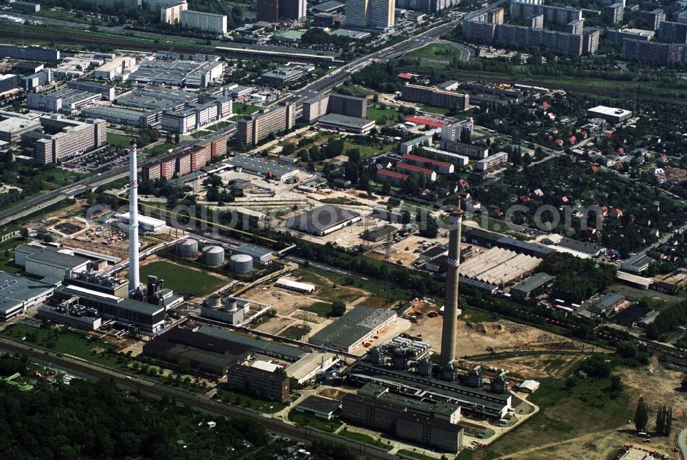 Aerial photograph Berlin Lichtenberg - Former BEWAG cogeneration plant Lichtenberg Vattenfall Europe AG in Berlin Lichtenberg