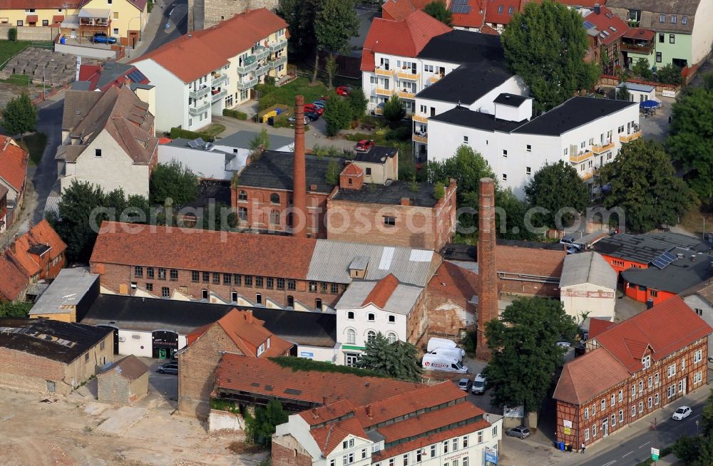 Aerial image Mühlhausen - Former factory building on the cross ditch in Mühlhausen in Thuringia