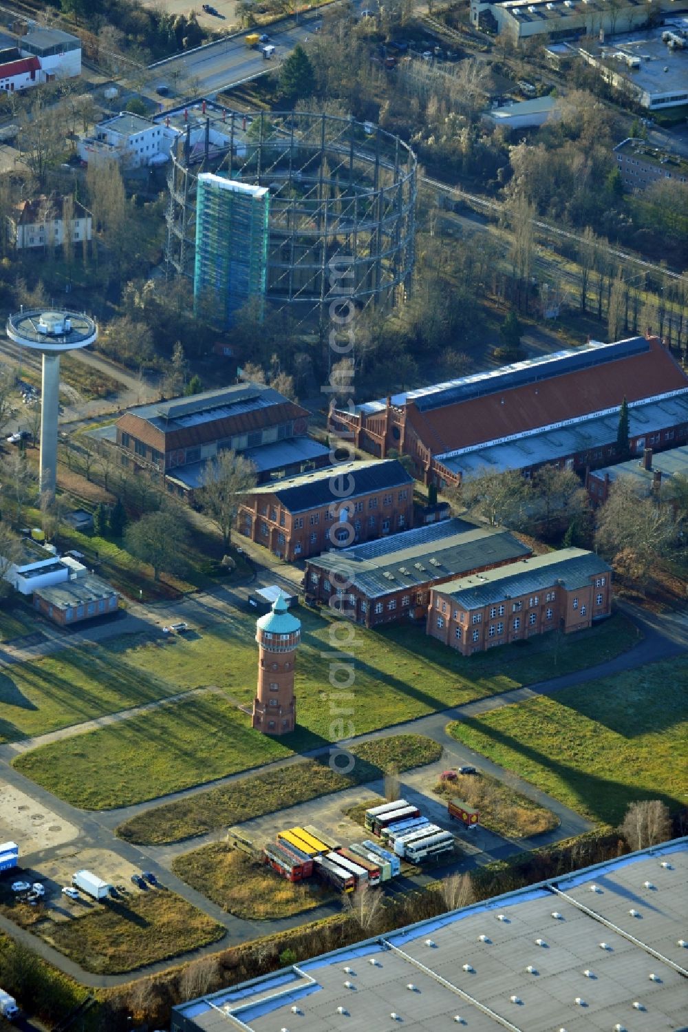 Berlin OT Mariendorf from the bird's eye view: View of the former gas plant Mariendorf in Berlin