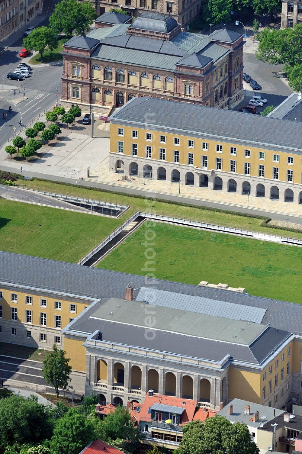 Aerial image Weimar - Former Gauforum at Weimar Square in Weimar in the state of Thuringia