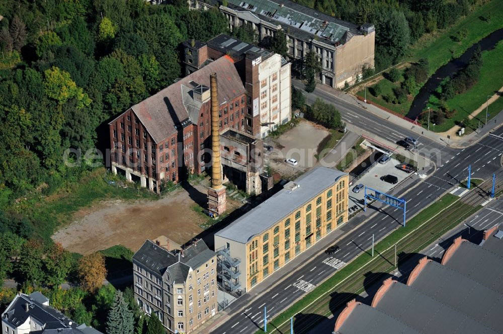 Aerial image Chemnitz - Former industrial area of the Poelzig - Areal near Zwickauer Strasse in Chemnitz in Saxony