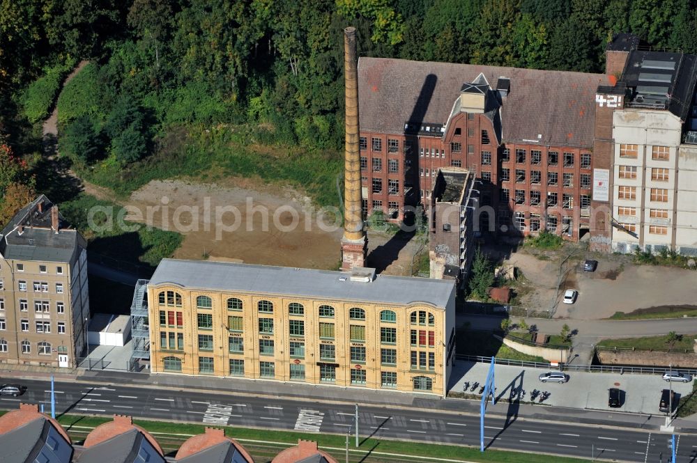 Aerial image Chemnitz - Former industrial area of the Poelzig - Areal near Zwickauer Strasse in Chemnitz in Saxony