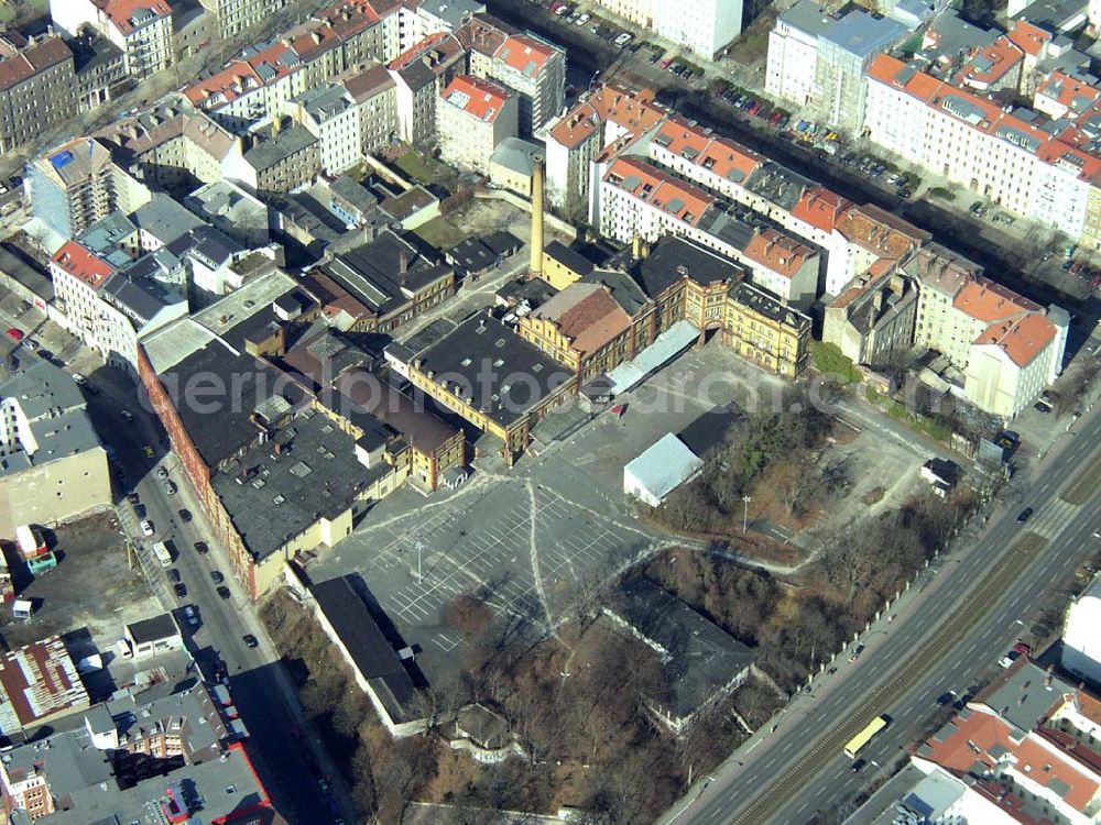 Aerial image Berlin - PRENZLAUER BERG - Ehemaliges Industriegelände an der Prenzlauer Allee in Berlin-Prenzlauer Berg. 16.03.03