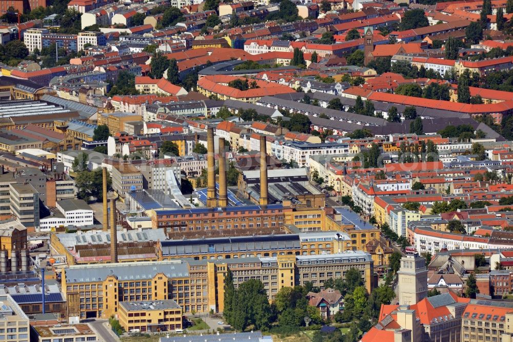 Aerial image Berlin - Former Industrieglände with the building of the Academy of Technology and Economics, the workshops of Stephanus- Werkstätten and the Stabilke on the banks of the River Spree in Berlin Schoeneweide