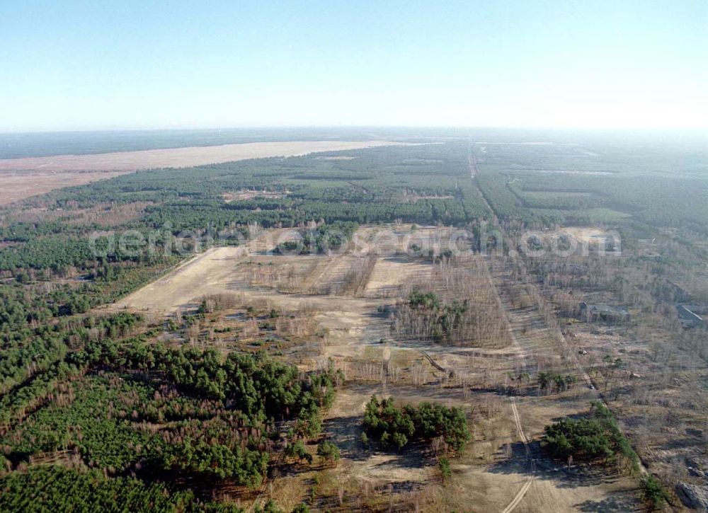 Drachhausen from the bird's eye view: Ehemaliges Kasernengelände bei Drachhausen in Brandenburg. Renaturierungsfläche der Brandenburgischen Boden GmbH.