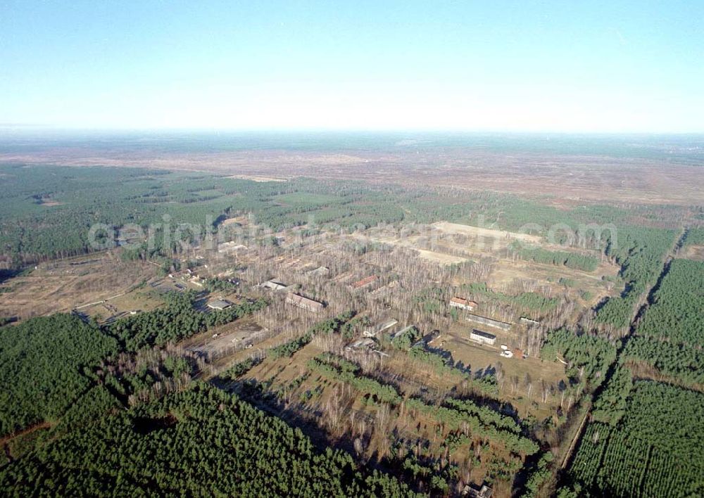 Aerial image Drachhausen - Ehemaliges Kasernengelände bei Drachhausen in Brandenburg. Renaturierungsfläche der Brandenburgischen Boden GmbH.