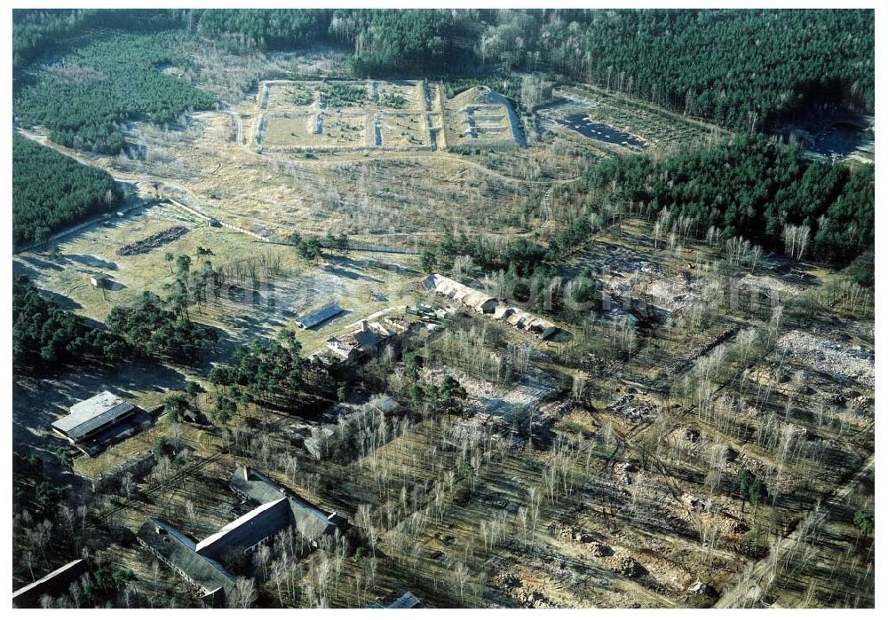 Drachhausen from the bird's eye view: Ehemaliges Kasernengelände bei Drachhausen in Brandenburg. Renaturierungsfläche der Brandenburgischen Boden GmbH.