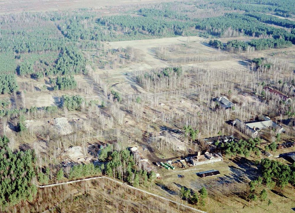 Aerial image Drachhausen - Ehemaliges Kasernengelände bei Drachhausen in Brandenburg. Renaturierungsfläche der Brandenburgischen Boden GmbH.