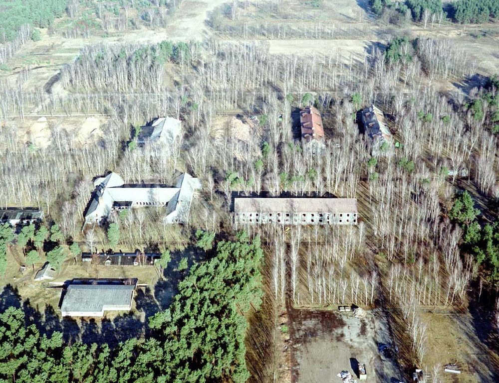 Drachhausen from the bird's eye view: Ehemaliges Kasernengelände bei Drachhausen in Brandenburg. Renaturierungsfläche der Brandenburgischen Boden GmbH.