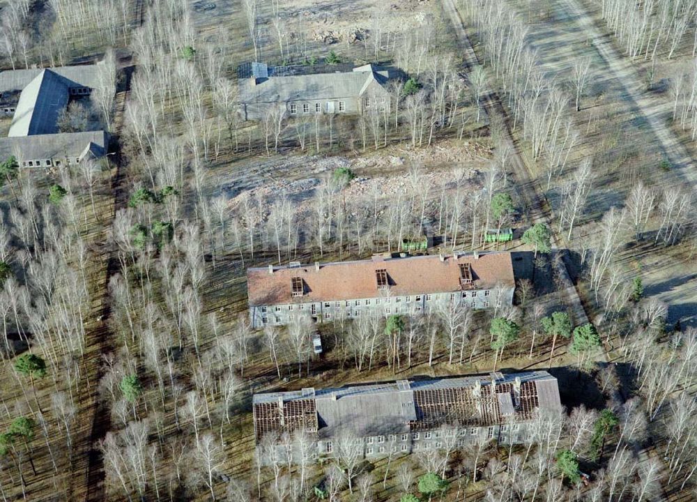 Aerial photograph Drachhausen - Ehemaliges Kasernengelände bei Drachhausen in Brandenburg. Renaturierungsfläche der Brandenburgischen Boden GmbH.